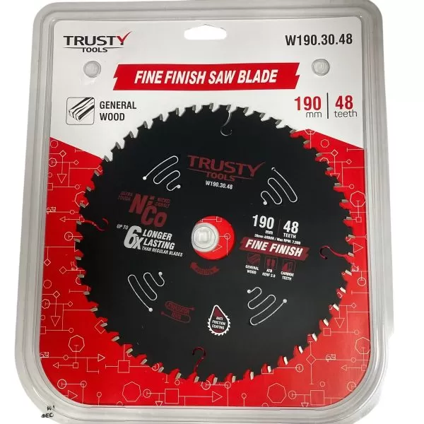 Диск пильный Trusty-Tools Fine Finish по дереву 190х30 48T