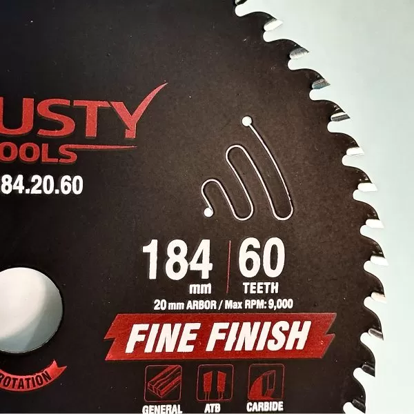 Диск пильный Trusty-Tools Fine Finish чистый рез 184х20 60T