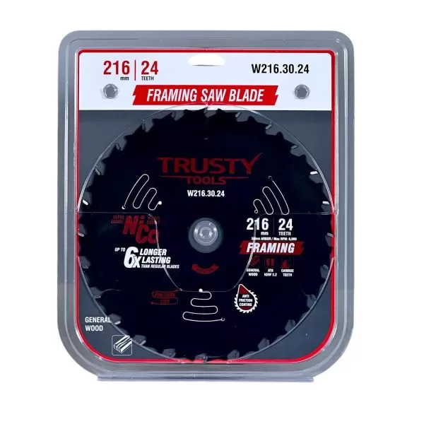 Диск пильный Trusty-Tools Framing по дереву 216х30 24T
