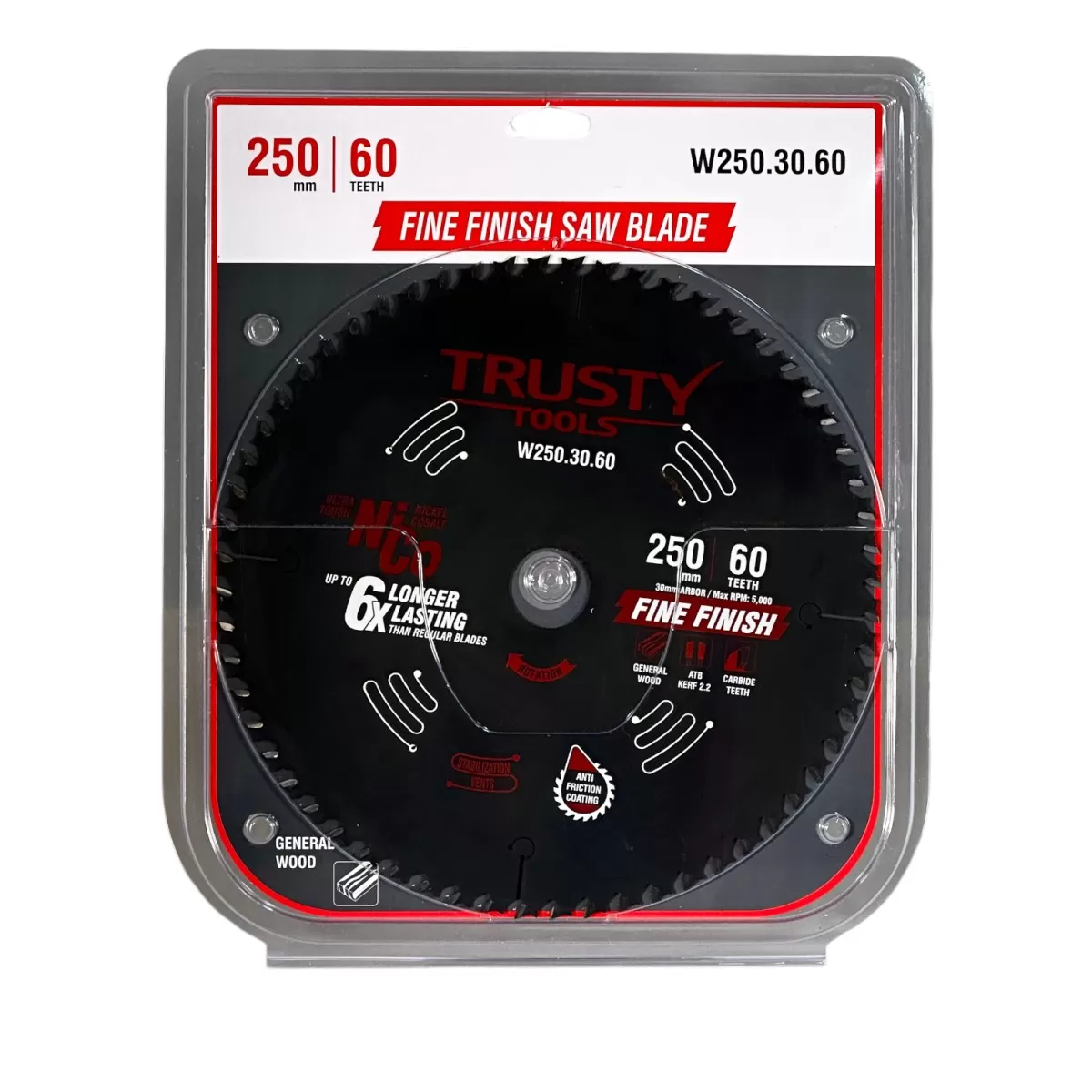 Диск пильный Trusty-Tools Fine Finish чистый рез 250х30 60T