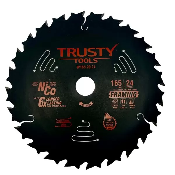 Диск пильный Trusty-Tools Framing по дереву 165х20 24T
