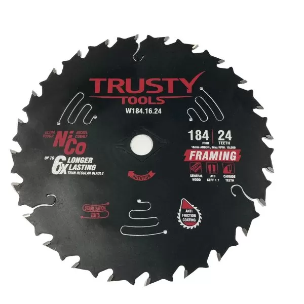 Диск пильный Trusty-Tools Framing по дереву 184х16 24T