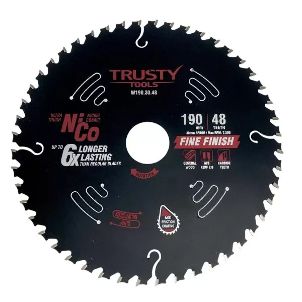 Диск пильный Trusty-Tools Fine Finish по дереву 190х30 48T
