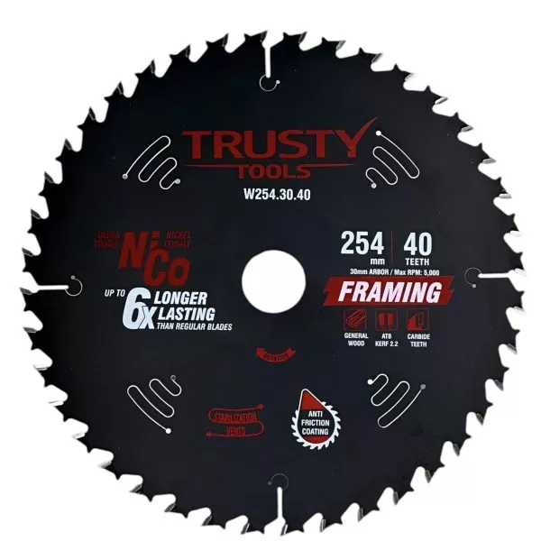 Диск пильный Trusty-Tools Framing по дереву 254х30 40T
