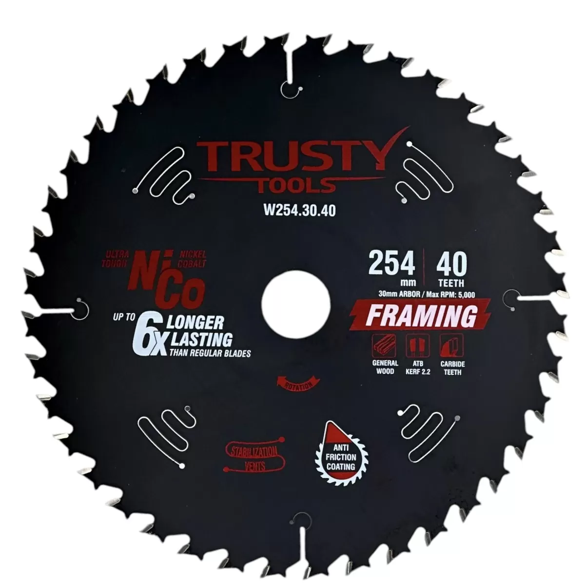 Диск пильный Trusty-Tools Framing по дереву 254х30 40T