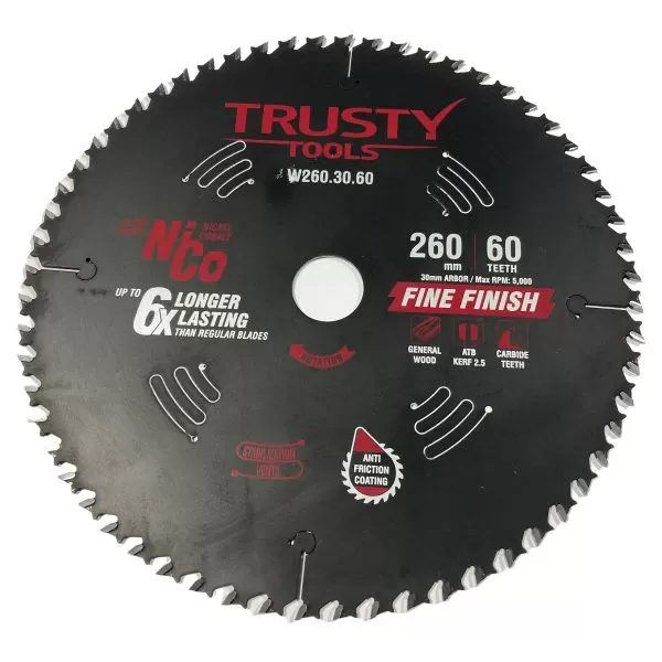 Диск пильный Trusty-Tools Fine Finish чистый рез 260х30 60T