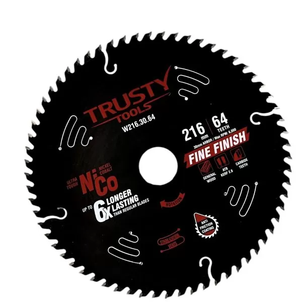 Диск пильный Trusty-Tools Fine Finish чистый рез 216х30 64T