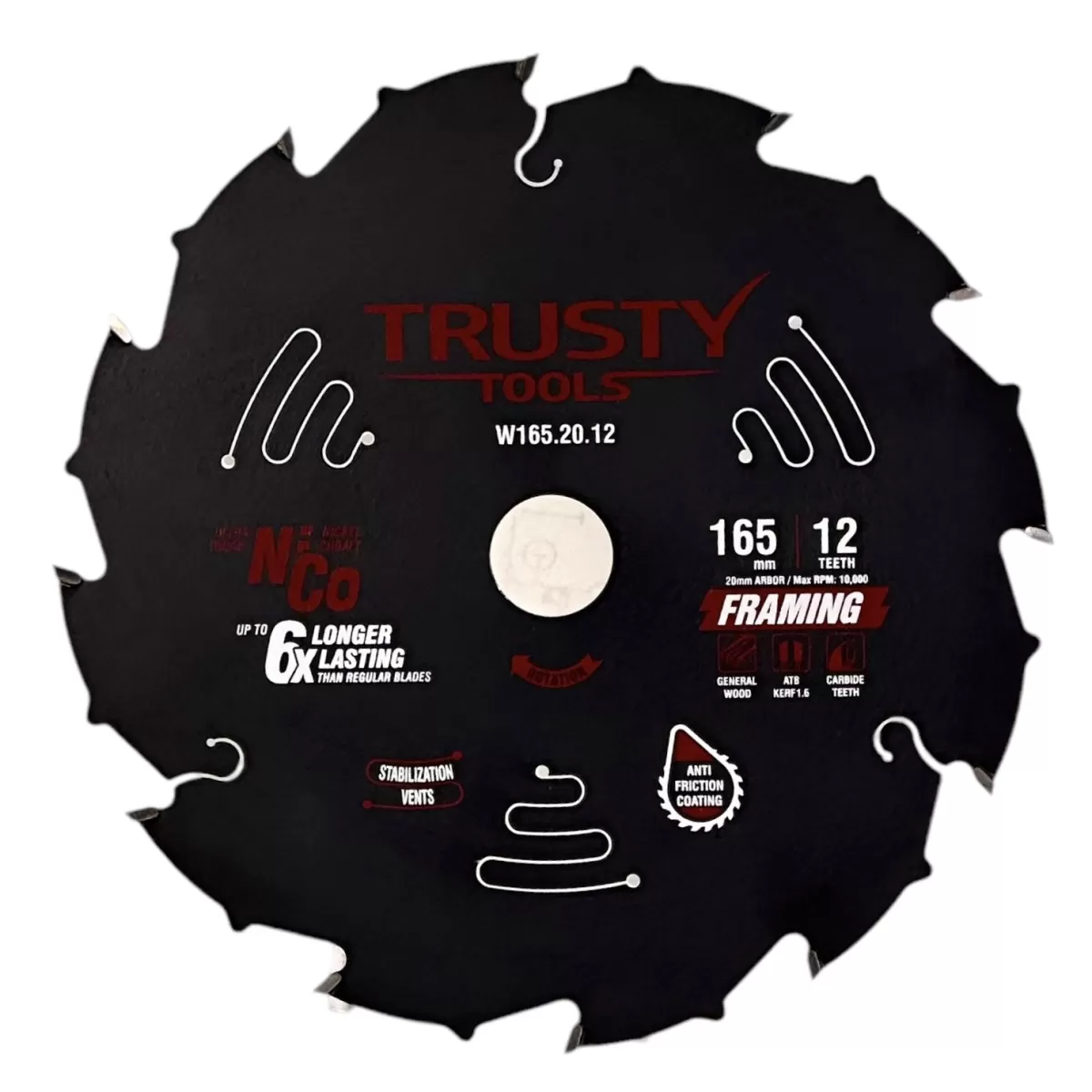 Диск пильный Trusty-Tools Framing по дереву 165х20 12T