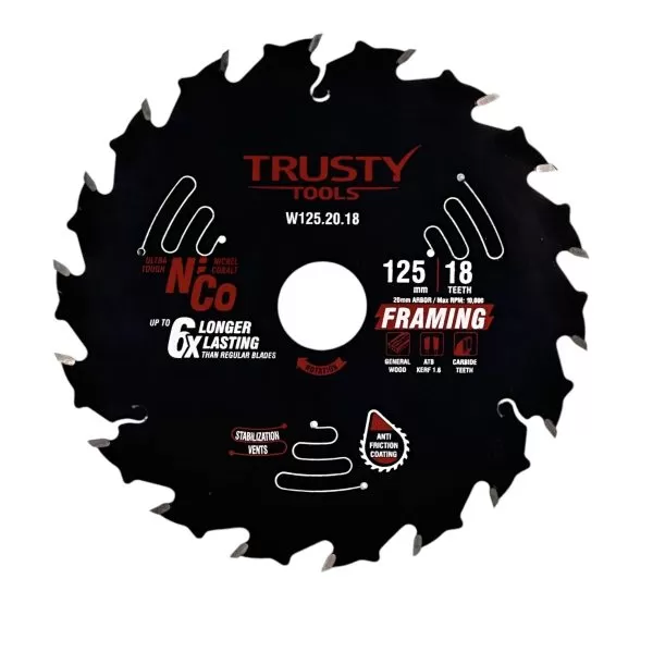 Диск пильный Trusty-Tools Framing по дереву 125х20 18T