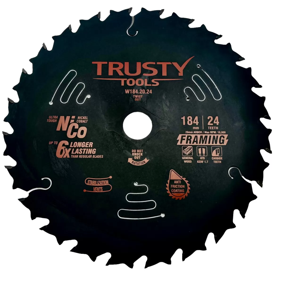 Диск пильный Trusty-Tools Framing по дереву 184х20 24T