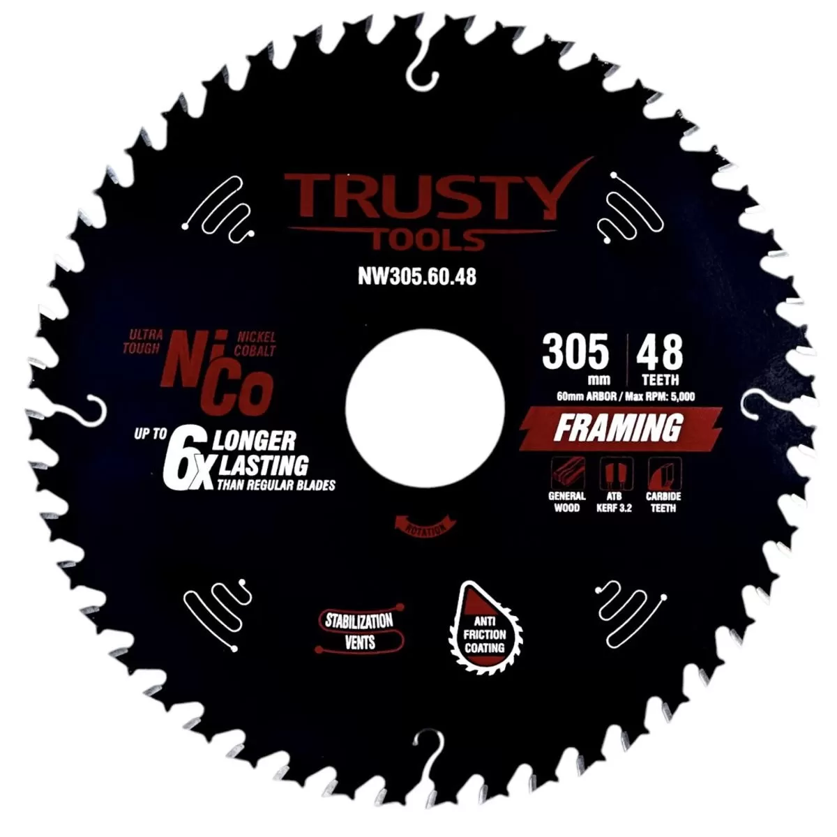 Диск пильный Trusty-Tools индустриальный 305х60 48T