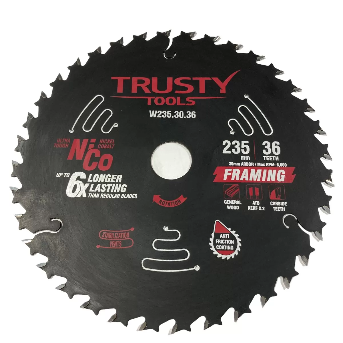 Диск пильный Trusty-Tools Framing по дереву 235х30 36T