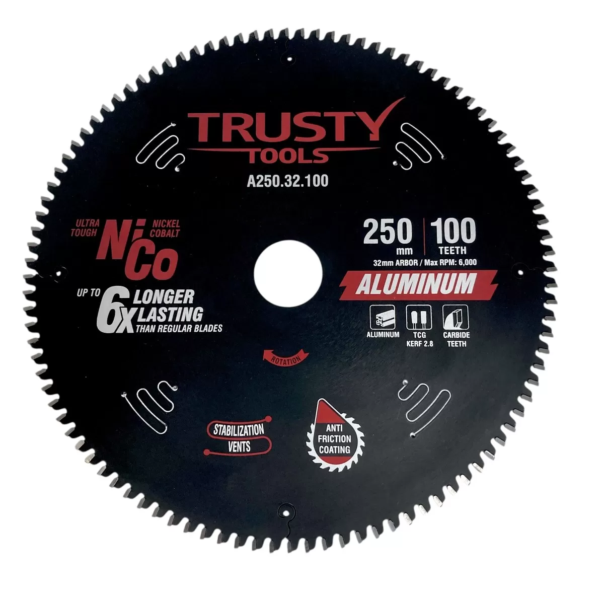 Диск пильный Trusty-Tools Aluminum по алюминию 250х32/30 100T