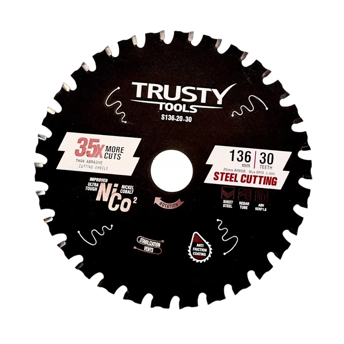 Диск пильный Trusty-Tools Steel Cutting по металлу 136х20 30T