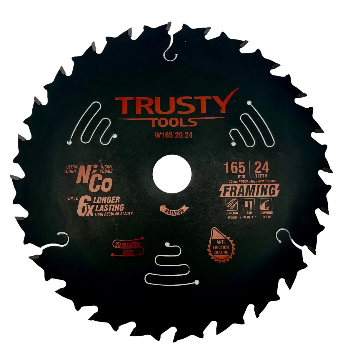 Диск пильный Trusty-Tools Framing по дереву 165х20 24T