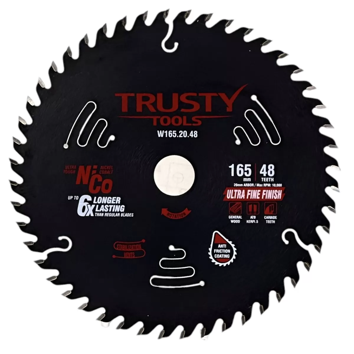 Диск пильный Trusty-Tools Ultra Fine Finish по дереву 165х20 48T
