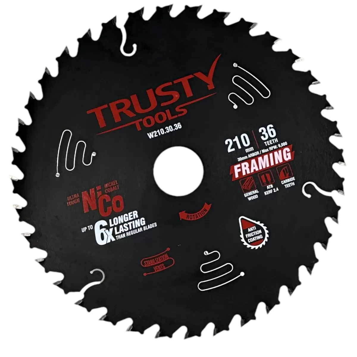 Диск пильный Trusty-Tools Framing по дереву 210х30 36T