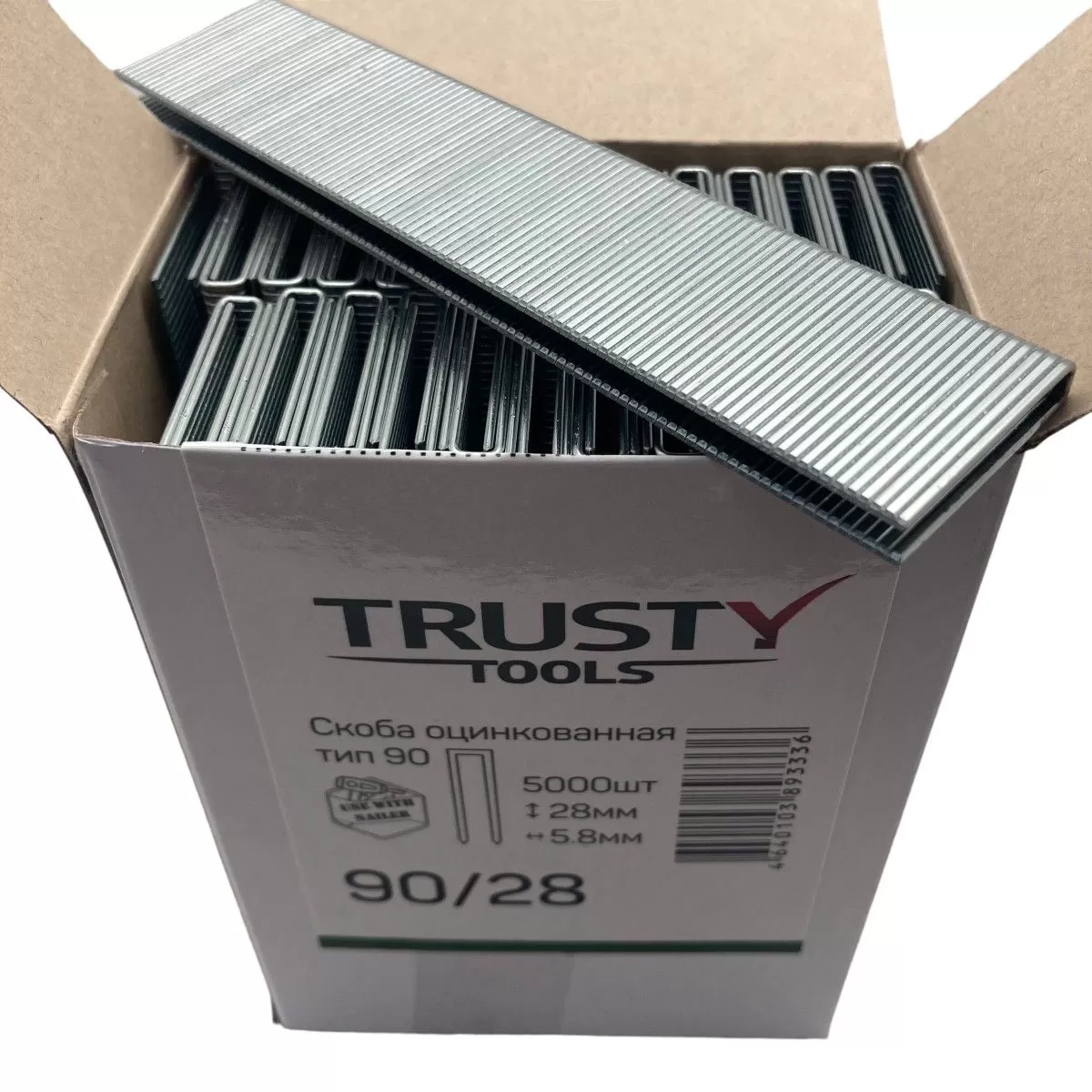 Скоба узкая тип 90 — 28 мм Trusty