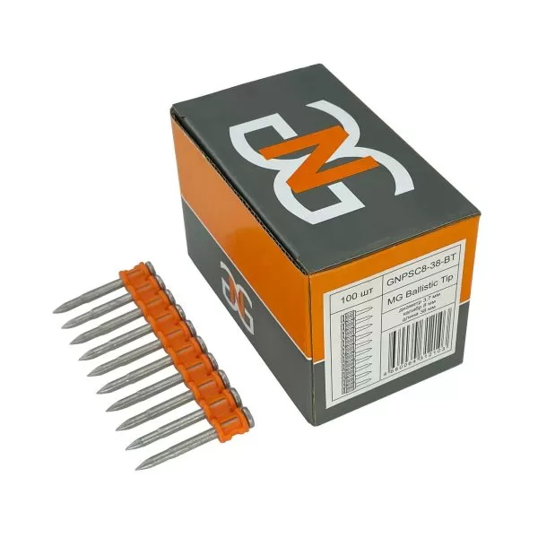 Гвозди по бетону металлу и кирпичу GNPSC8-38-BT — 100 шт.