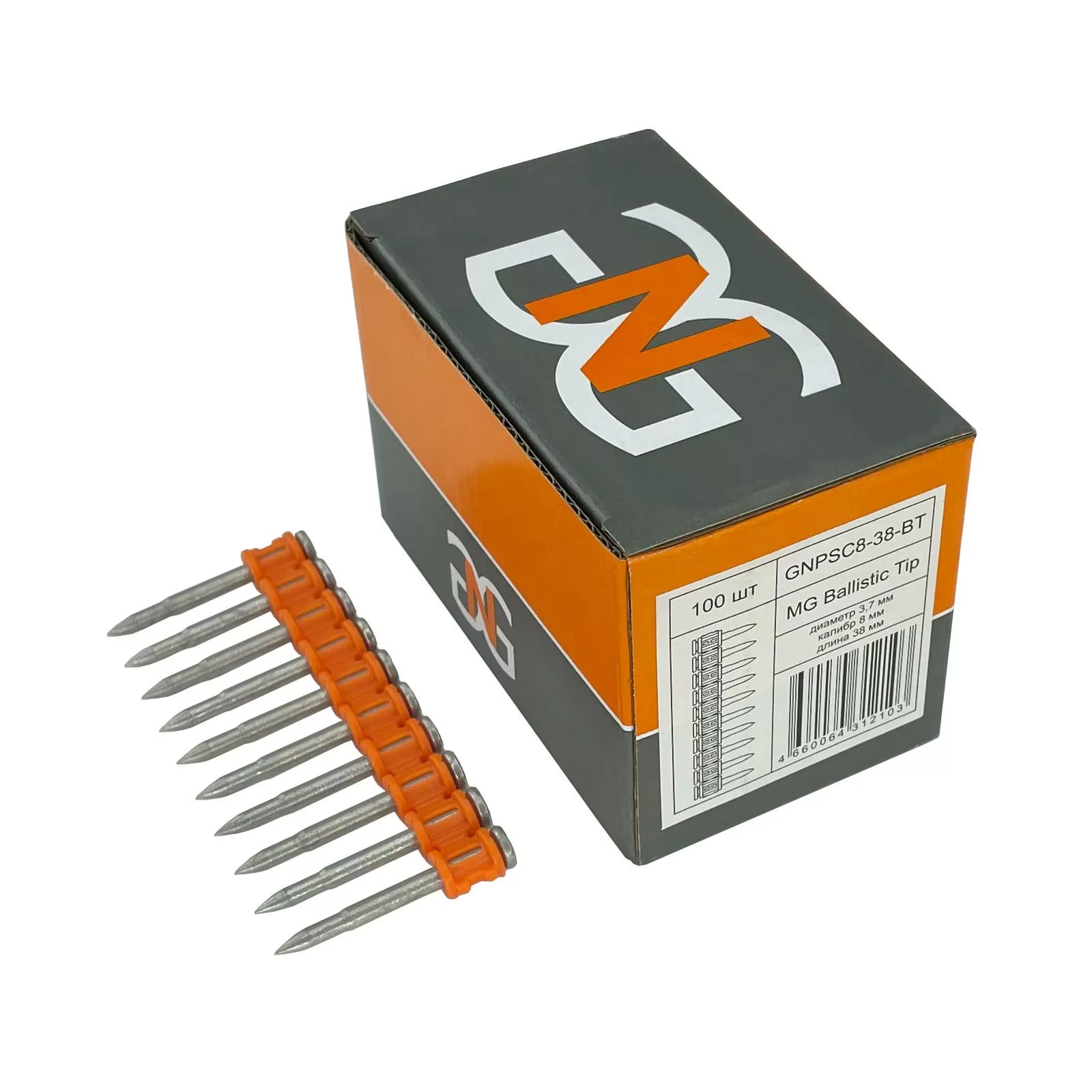 Гвозди по бетону металлу и кирпичу GNPSC8-38-BT — 100 шт.