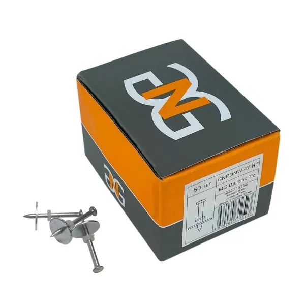 Дюбель гвозди по бетону с шайбой GNPDNW-47-BT — 47 мм