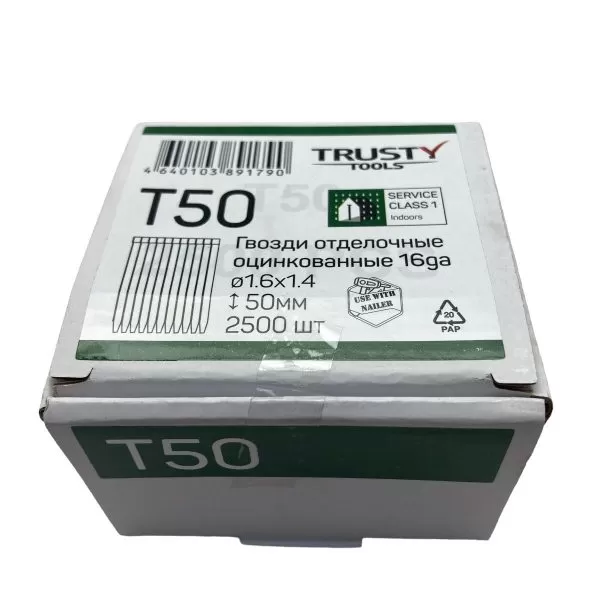 Гвоздь отделочный 16ga 50мм Trusty