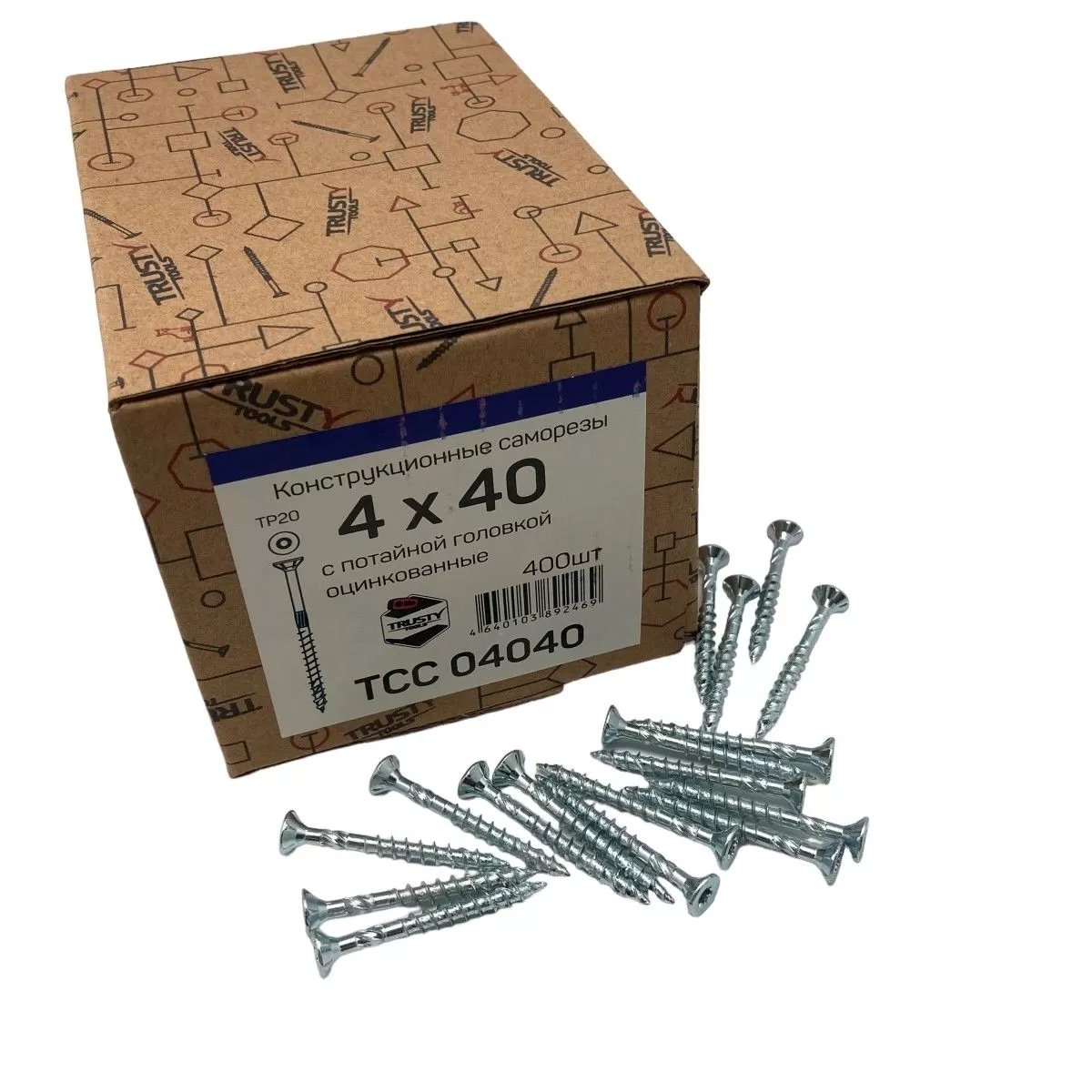 Конструкционные саморезы TCC 4х40 потайные (400 шт)
