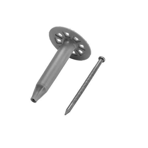 Тарельчатый дюбель с гвоздем по пеноблокам GNINR-80-6-LIP — упаковка 100 шт.