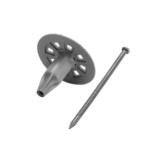 Тарельчатый дюбель с гвоздем по пеноблокам GNINR-50-6-LIP — упаковка 100 шт.